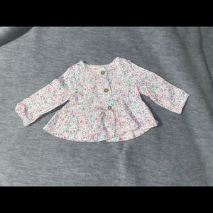 Newborn floral print cardigan
